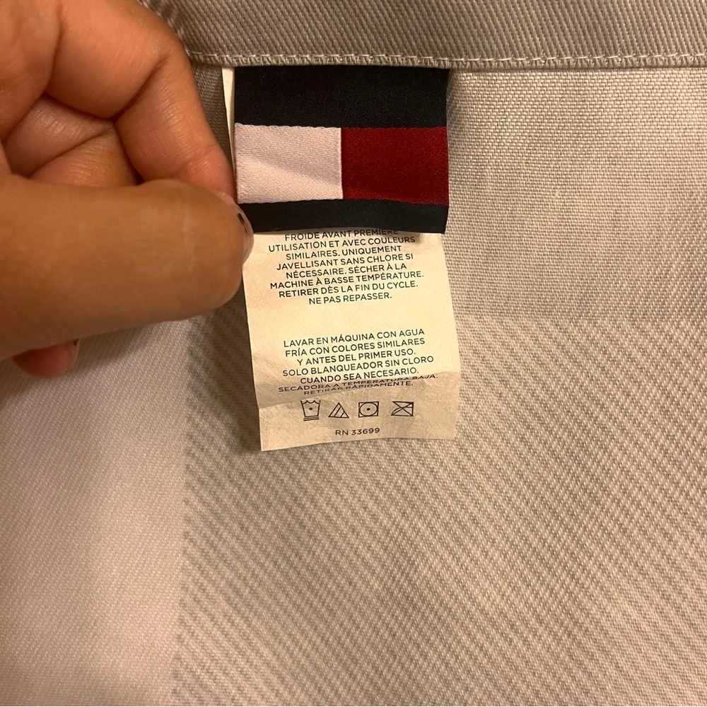Tommy Hilfiger Gray Gingham Fabric Shower Curtain